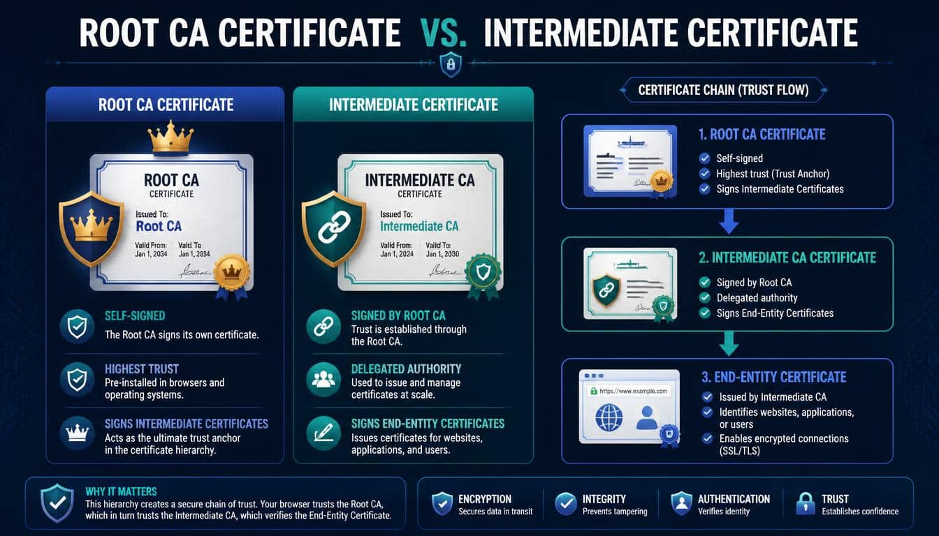 Root CA Certificate vs. Intermediate Certificate