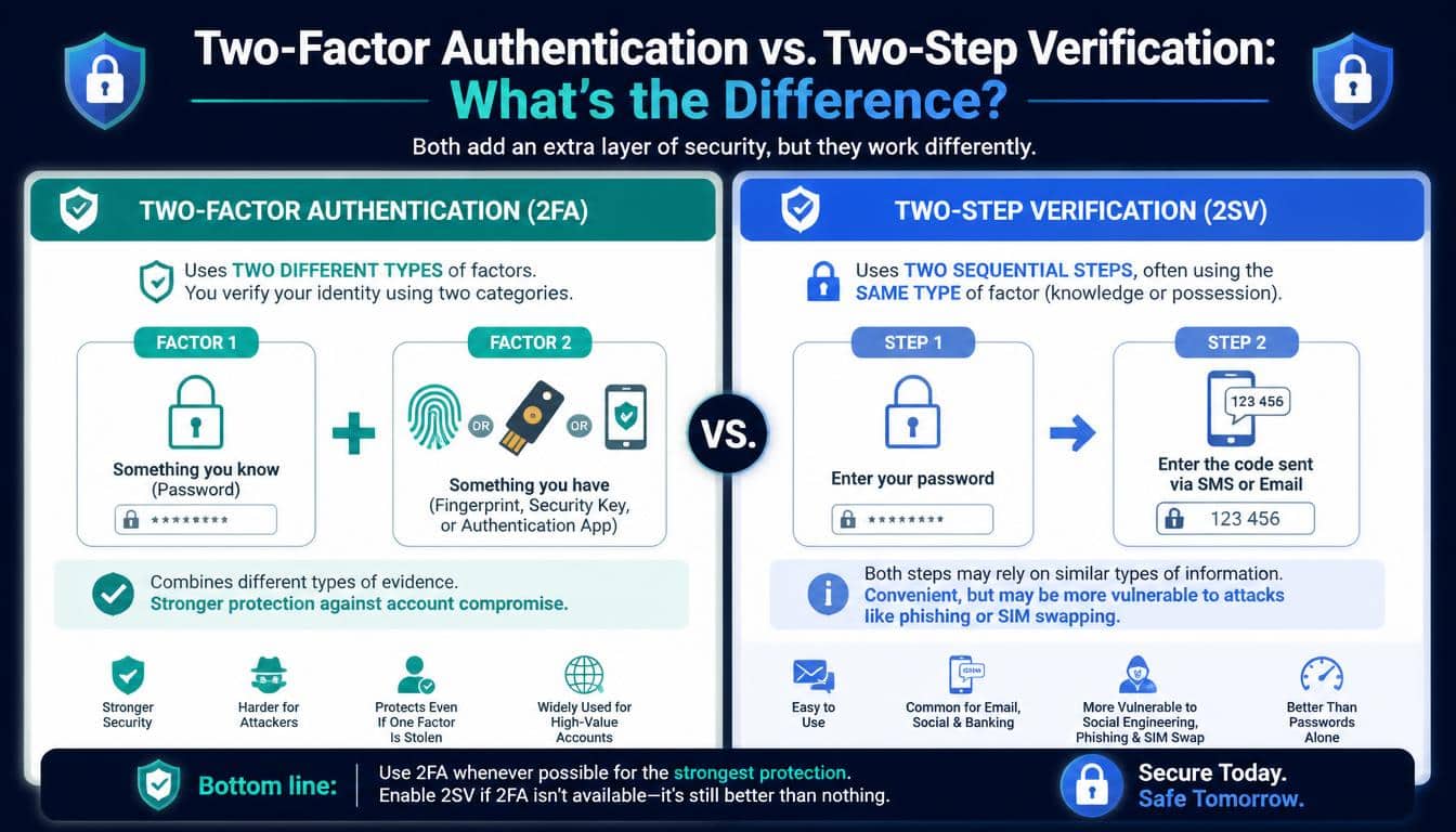 Two-Factor Authentication vs. Two-Step Verification