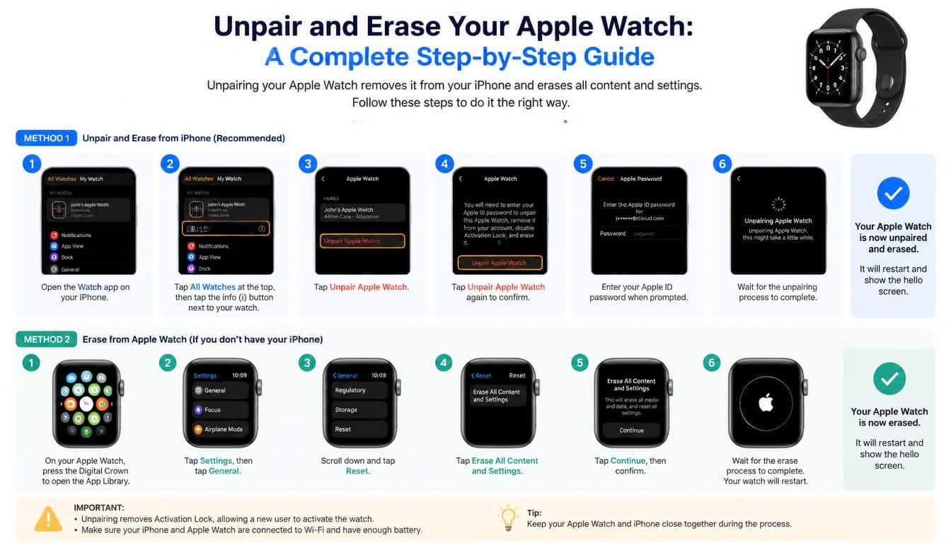 Unpair and Erase Your Apple Watch