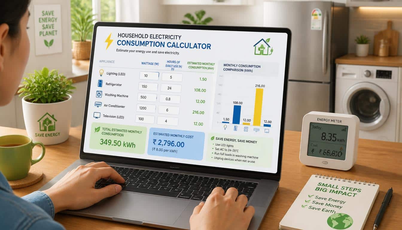 Using the Calculator for Household Electricity Consumption